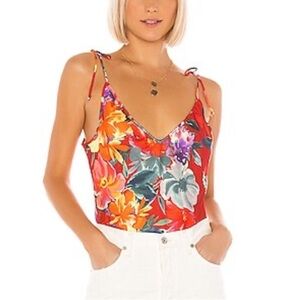 Privacy Please- Revolve Elsie Multicolored Floral Satin Tank Top